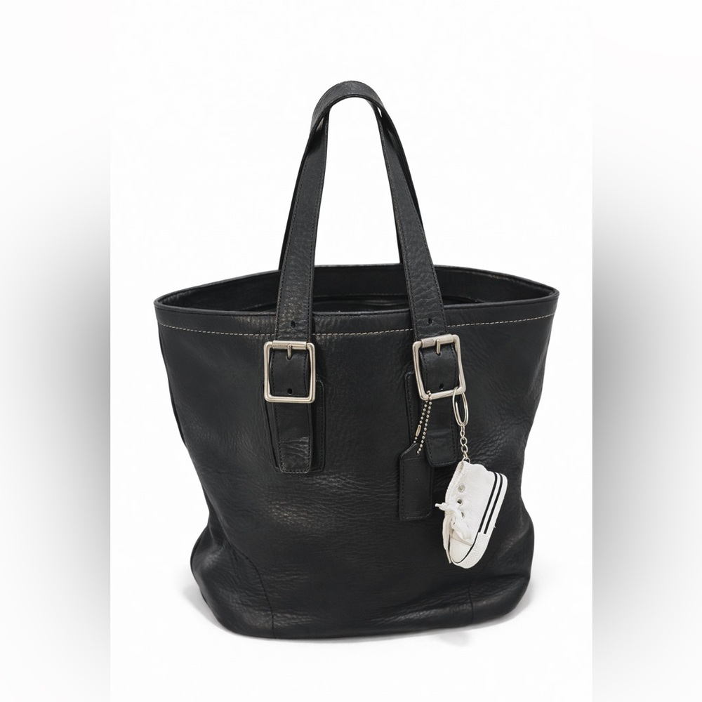 Vintage 90s Coach Hamilton Millbrook 9600 Tote Black Pebble Leather Bag